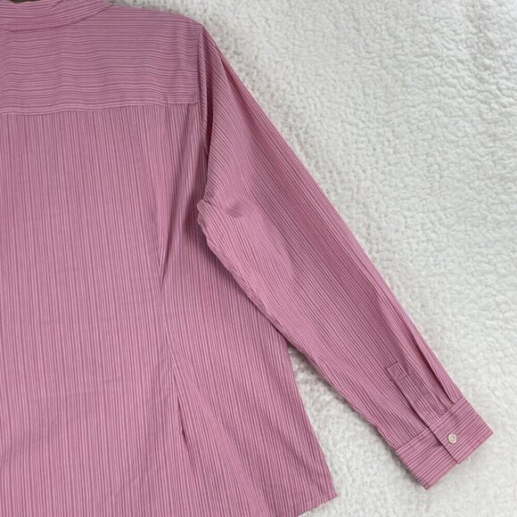 J. Jill Pink Striped Button-Up Shirt‎ Womens Long Sleeve Stretch Size Large - Picture 15 of 16